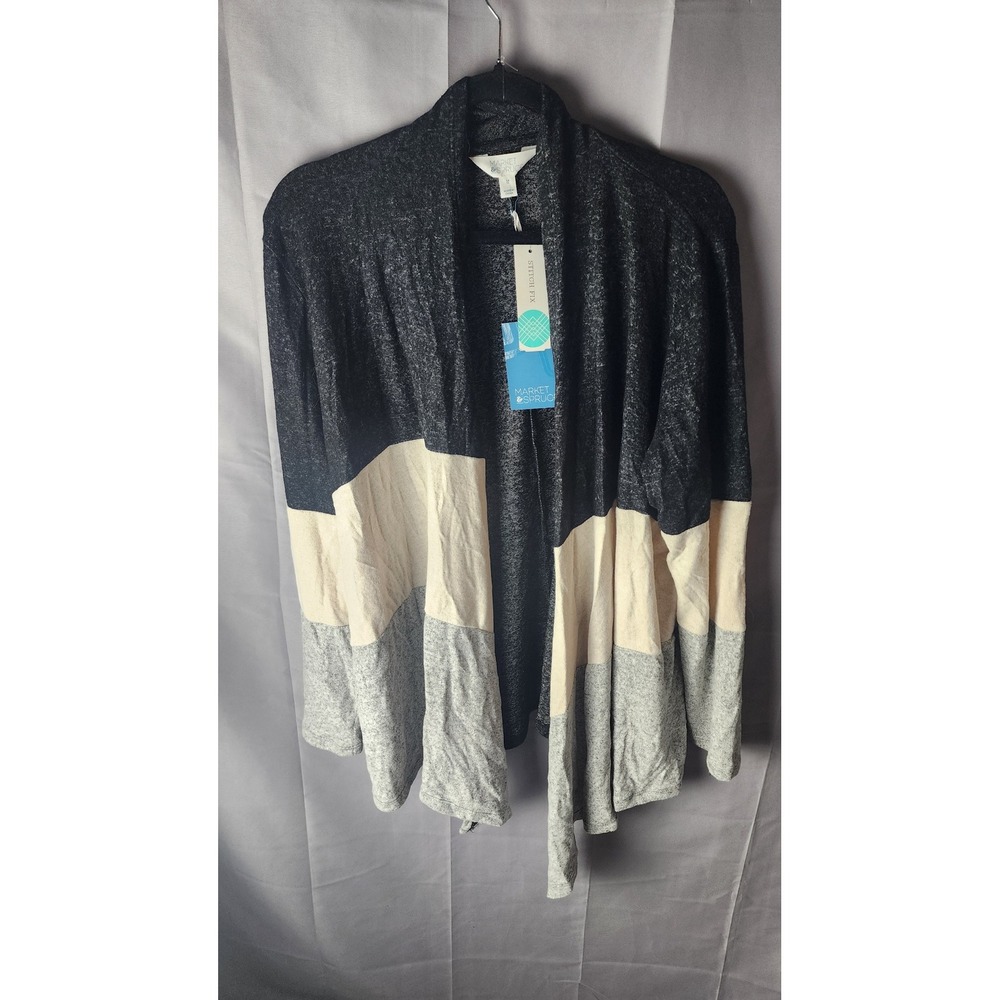 Market & Spruce Women 1X Colorblock Open Front  Stitch Fix
